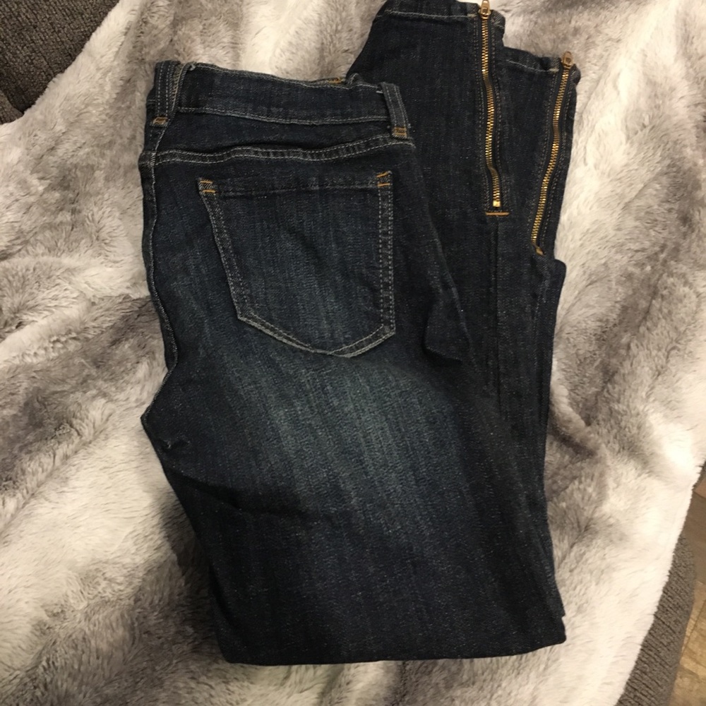 Eunina Jeans Abbey Low Rise Zipper Skinny Ankle